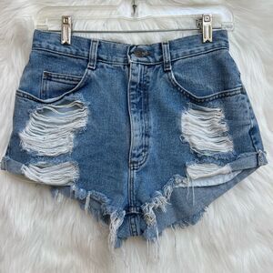 Vintage Lee distressed denim shorts